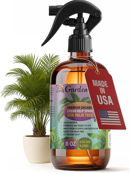 GARDENERA Professional Organic Liquid Kelp Spray for Palm Tree Plants - 8 oz - Ready-to-Use Fully Organic Seaweed & Kelp Fertilizer Mist