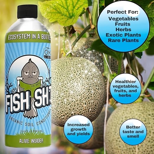 Fish Head Farms Organic Soil Conditioner for Yield and Flavor Enhancement. Improves Fertilizer Efficiency. Useful in Both Garden Soil and Hydroponics Applications (1 Liter with Garlic Chives)