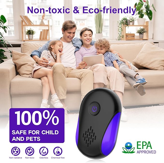 2025 Upgraded Ultrasonic Repellet 6 Packs, Indoor Ultrasonic and Repellent for Roach, Rodent, Mouse, Bugs, Ant, Mosquito, Mice, Spider, Electronic Plug in Pest Control (6 Pack)