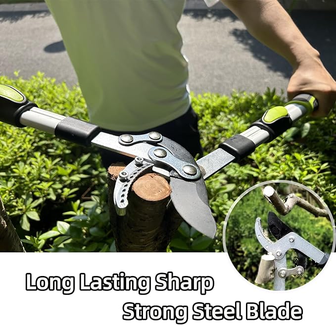 YRTSH Loppers for Tree Trimming Heavy Duty Branch Cutter with Compound Action, Effortless Tree Pruner Extendable 21-26" Loppers for Gardening, Long Handle Pruning Shears with 1.6" Clean Cut Capacity