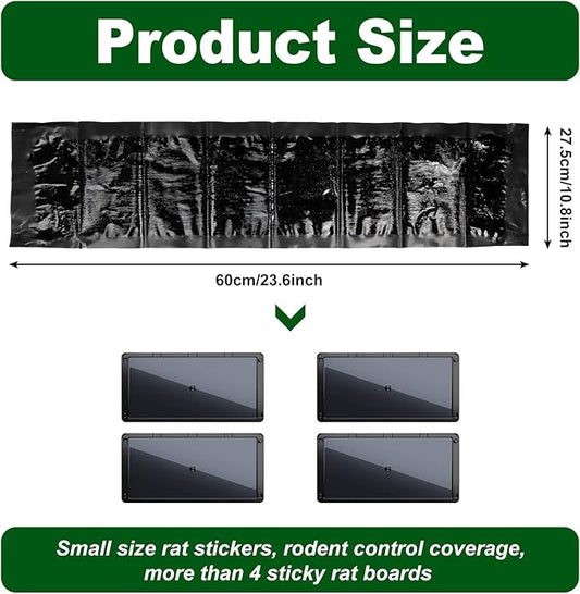 Qualirey 8 Pack Large Sticky Mouse Trap 24 Inch Sticky Rat Glue Roach Indoor Pest Control for Trapping Snakes Rats Spiders Roaches in Restaurant Kitchen House Supplies (Black)