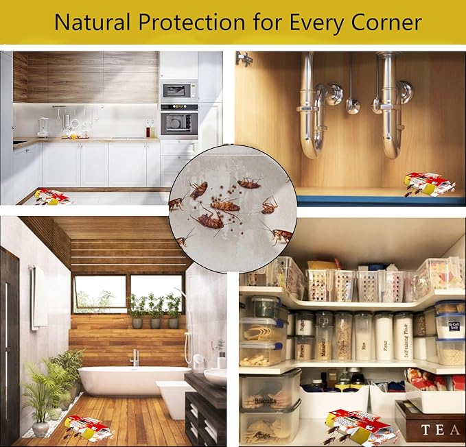 Natural Food Baited Cockroach Glue Boards – Extra Strong Adhesive, Highly Attractive