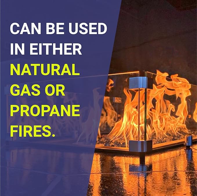 American Fireglass Tempered Glass Flame Guard for 18" x 6" Rectangular Drop-in Fire Pit Pans | Outdoor Wind Guard with Aluminum Fire-Resistant Brackets & Non-Slip Feet | 23.5-inch x 11.5-inch x 6-inch