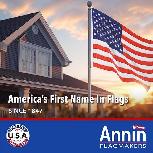 Annin Flagmakers (2220) SolarGuard Nyl-Glo American Flag, Made in USA, 4 x 6 Feet, Nylon