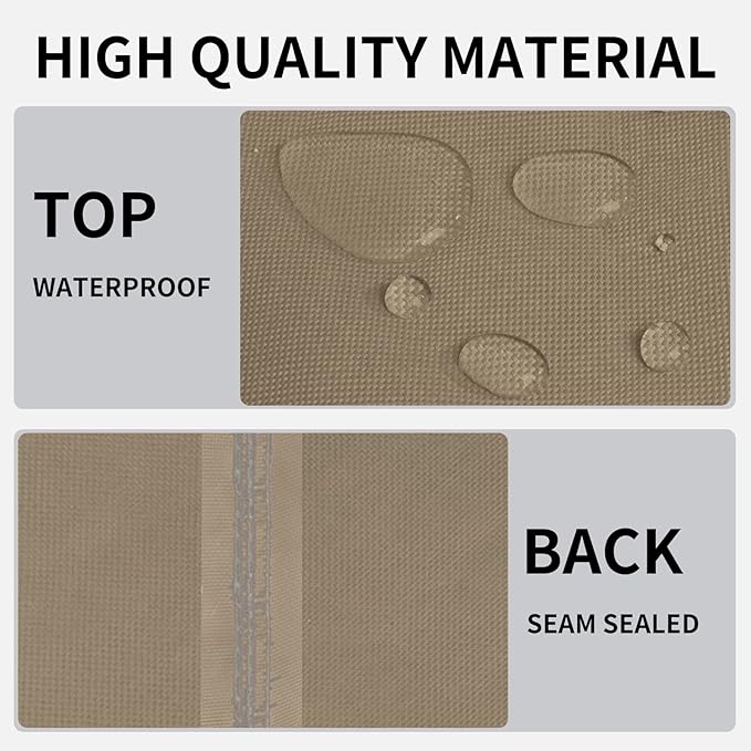 Easy-Going Outdoor Fire Pit Cover Square 50" Lx50 Wx24 H, Durable Outdoor Gas Firepit Cover, Waterproof and Weatherproof Cover for Fire Pit, Camel