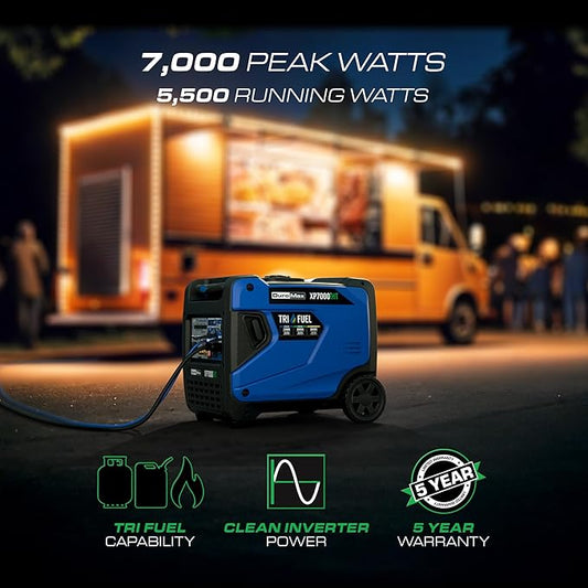 DuroMax XP7000iHT 7,000-Watt Portable Tri Fuel Inverter Generator