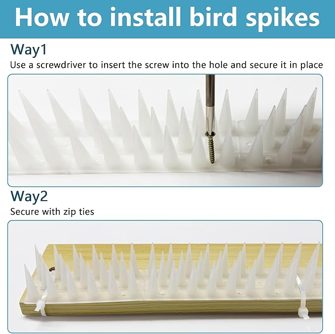 Bird Spikes,Clear,20 Pack Bird Deterrents for Outside,Keep Raccoon Squirrel Pigeon Away,Fence Spike for Garden Patio