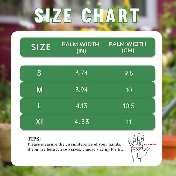 HANDLANDY Women Gardening Gloves, Scratch Resistant Breathable Ladies Rose Pruning Long Gauntlet Floral Print Garden Yard Gloves, Gift for Gardeners (Green, L)