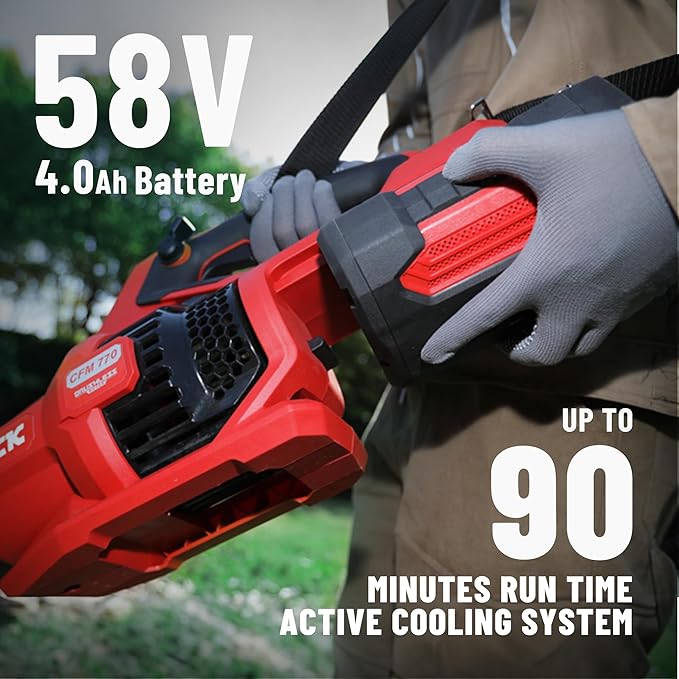 DCK 58V Cordless Leaf Blower, Power Variable-Speed, Brushless, 770 CFM, Electric Leaf Blower with 4Ah Battery and 5A Charger for Lawn Care, Yard, Outside(KDLB58211BDM)