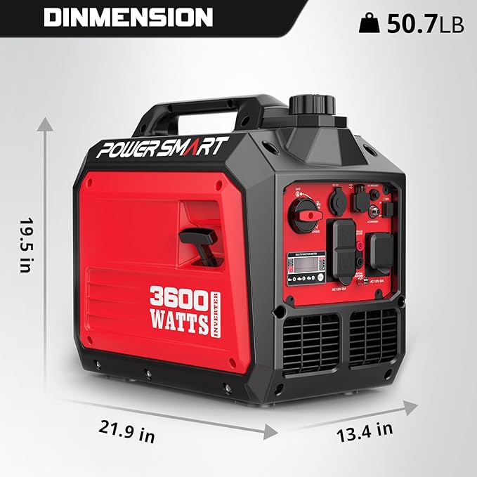 PowerSmart 3600-Watt Portable Inverter Generator with Super Quiet, 30 amp for RV-Ready