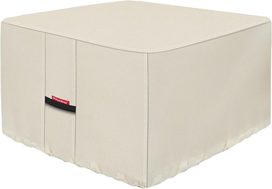 Porch Shield Fire Pit Cover - Waterproof 600D Heavy Duty Fade Resistant Square Patio Fire Pit Table Cover Beige - 36 x 36 inch