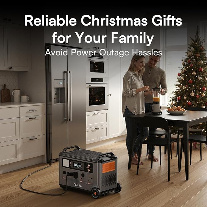 OSCAL PowerMax 6000 Solar Generator, 120V/240V 3600Wh Power Station 6000W AC Outlets (9000W Peak), 2200W AC Charging/2400W Solar Charging, Home Battery Backup for Emergency