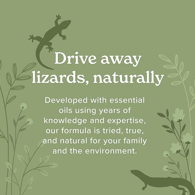 Lizard Control Spray - 32 Fl Oz Natural Peppermint Spray for Lizards - Reptile Deterrent Indoor & Outdoor Use - Safe Around Kids & Pets & Keeps Reptiles Away