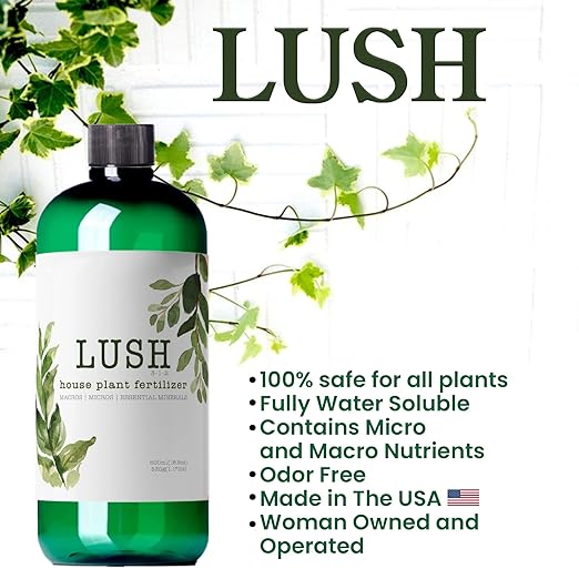Lush Houseplant Fertilizer – Concentrated Liquid Plant Food (Makes 50+ Gallons) – 3-1-2 NPK for Indoor Plants, Monstera, Pothos & More - 500ml Concentrate
