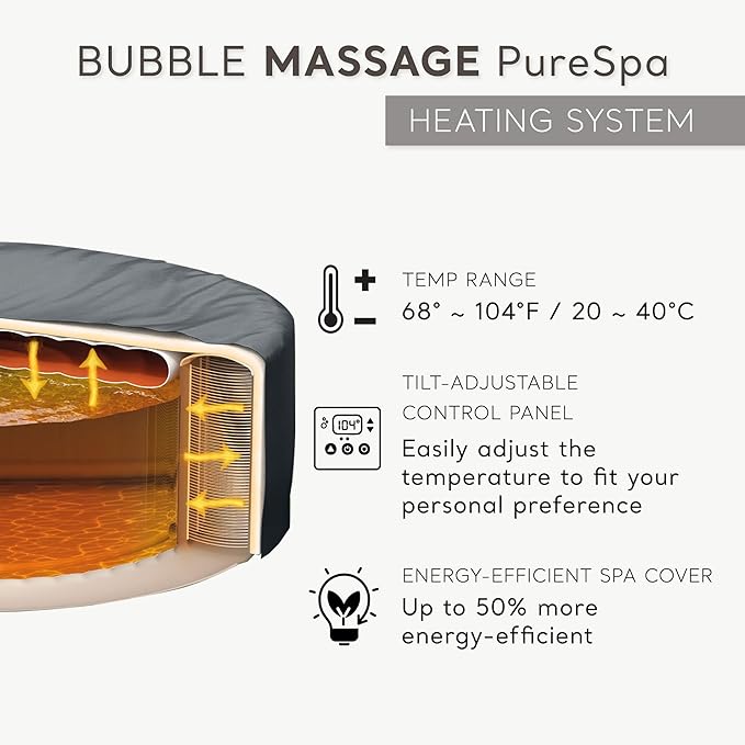 INTEX 28425EP PureSpa Bubble Massage Spa Set: Energy Efficient Spa Cover – Push Button Control Panel – 120 Jets – 4 Person Capacity – 77" x 28"