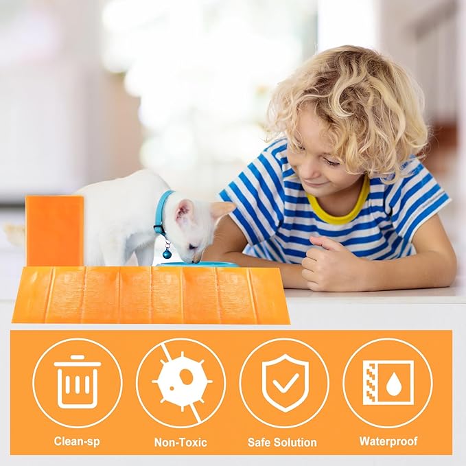 Qualirey 8 Pack Large Sticky Mouse Trap 24 Inch Sticky Rat Glue Roach Indoor Pest Control for Trapping Snakes Rats Spiders Roaches in Restaurant Kitchen House Supplies (Orange)