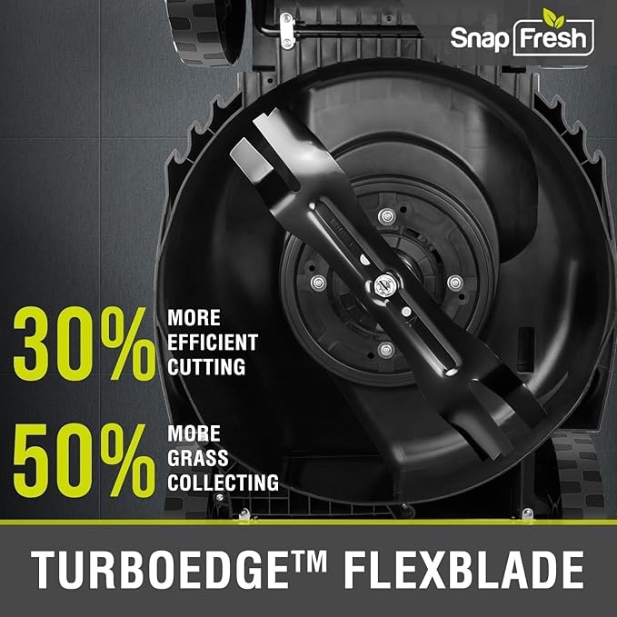 SnapFresh Electric Lawn Mower - 40V 16” Cordless Lawn Mower with 4.0Ah Battery x 2 and Fast Charger Included - Battery Operated Push Lawn Mowers with Bagger, Brushless Motor