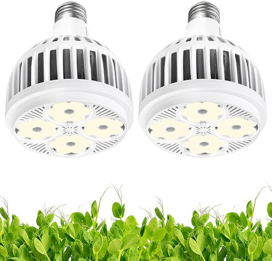 Grow Lights for Indoor Plants, Full Spectrum 4000K, 22W Plant Light Bulb with High PPFD, E27 Base, LED Energy Saving Grow Light Bulb for Seeding and Growing, 2 Pack