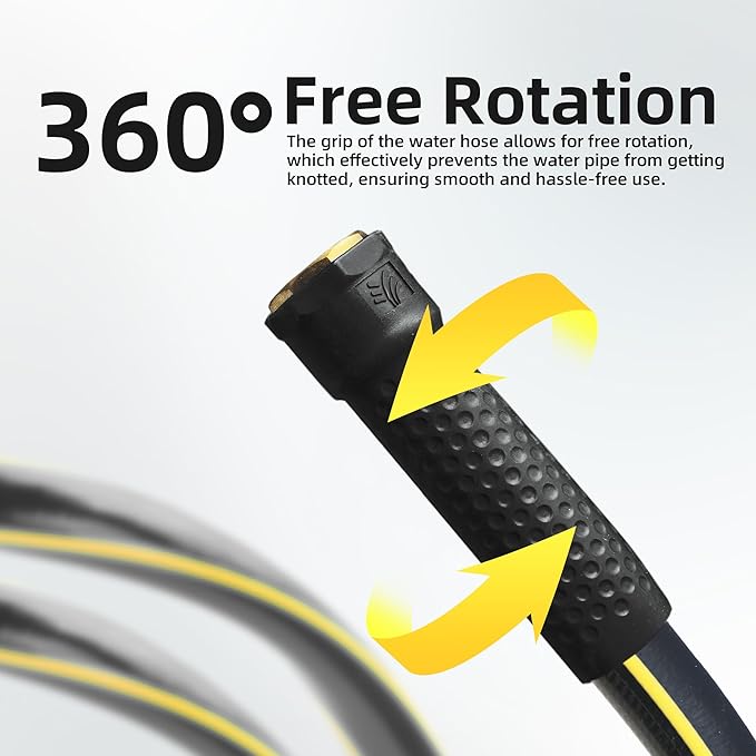 Solution4Patio Short Leader Garden Hose 5/8 in. x 10 ft. -Kink Free, No Leaking, Male/Female Fittings -Heavy Duty Durable Flexible Lightweight Water Pipe -Brass Aluminum Ends for Household & Yard Use
