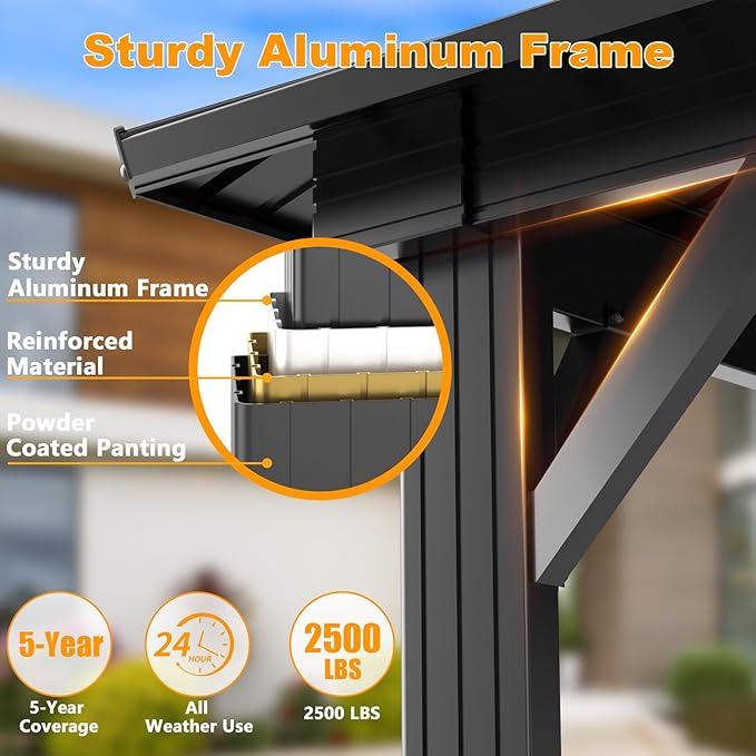 HOTEEL 12x20 Gazebo with Metal Roof & Drainage System, Heavy Duty Hardtop Gazebo with Flame-Retardant Curtain & Netting, Gazebos with Galvanized Steel Double Roof, Outdoor Gazebo Canopy for Patio