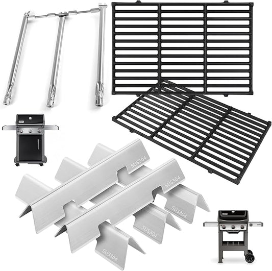 Grill Parts for Weber GS4 Spirit 2 Grill Parts Spirit II/I 300 SER Replacement Parts for Weber 67046 Flavorizer Bars 7636 69797,Weber Spirit 2 Grill Grates 7638,Burner 67025 69787&Crossover Tube 69898