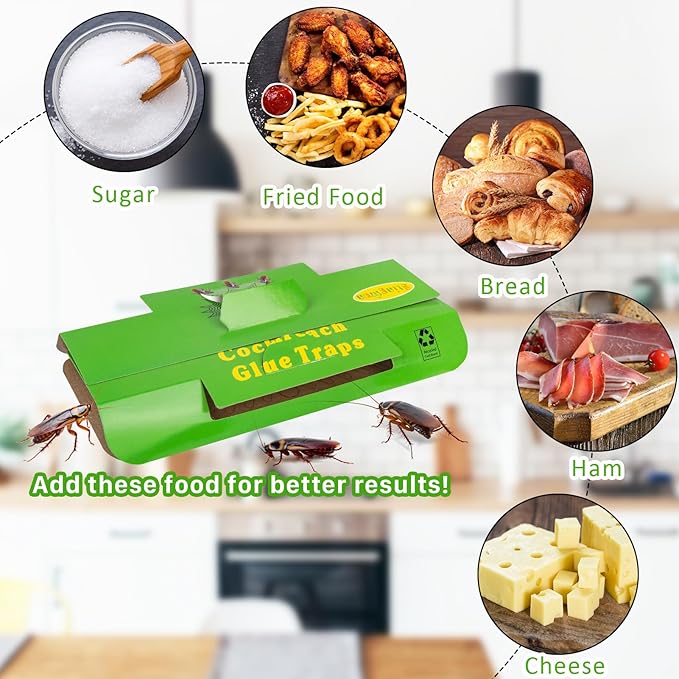 24 Pack Roach Traps Indoors Roach Killer Indoor Infestation, Cockroach Killer Indoor Home Cockroach Trap Sticky Traps for Insects