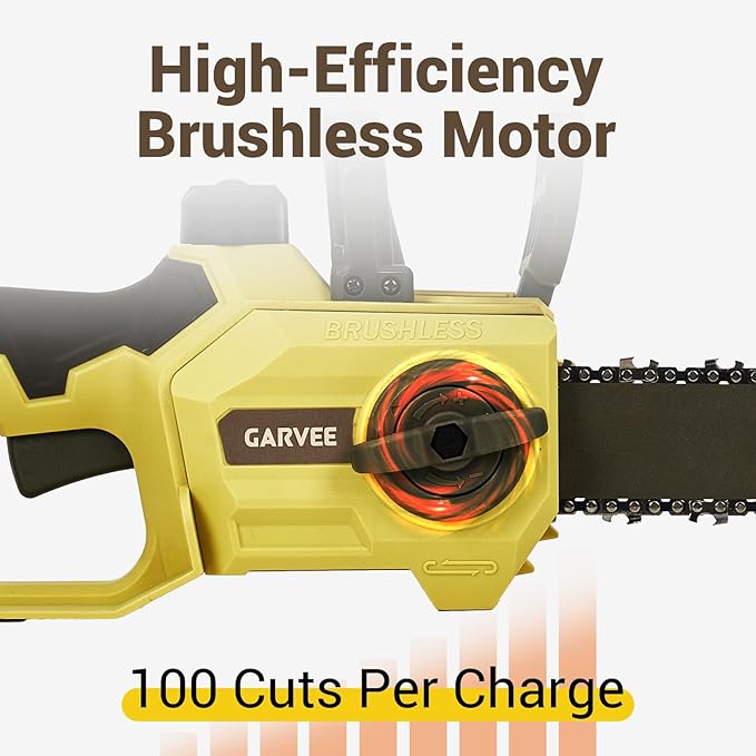 20V MAX Cordless Chainsaw with Battery and Charger, 12 Inch Portable Electric Chain Saw, Lightweight & Powerful Pruning Tool for Wood Cutting, Garden, Yard, and Outdoor Use(DCCS621B)
