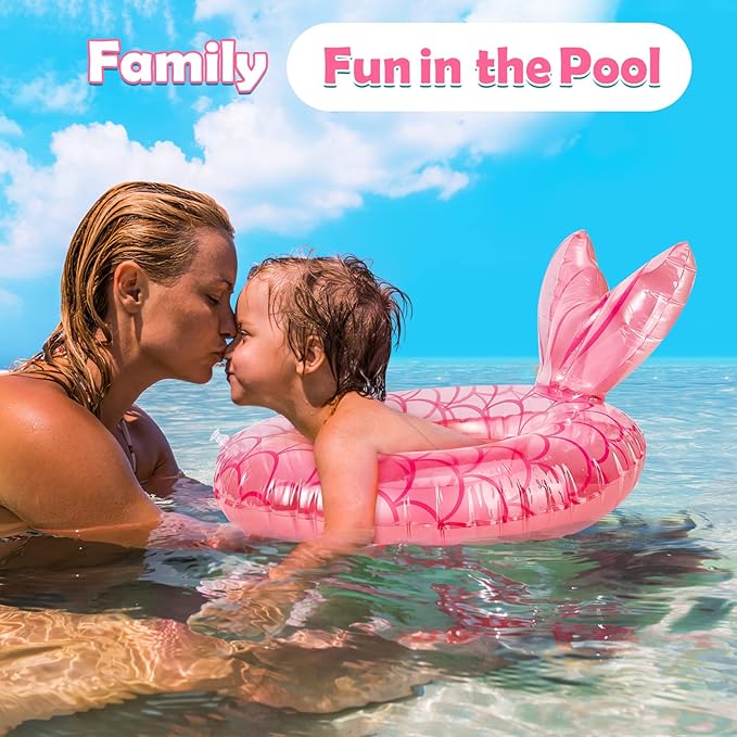 HeySplash Pool Floats Kids, Inflatable Swimming Ring Swim Tube Floaties, Summer Water Fun Beach Party Swimming Pool Toys for Kids Children Water Activities