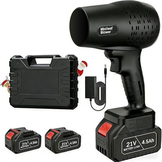 Leaf Blower Cordless with Battery and Charger,21V Electric Handheld Leaf Blower, 950000RPM Powerful Fan with Adjustable Speed, Lightweight Blower for Patio, Lawn, Blowing Leaves and Snow(Black)