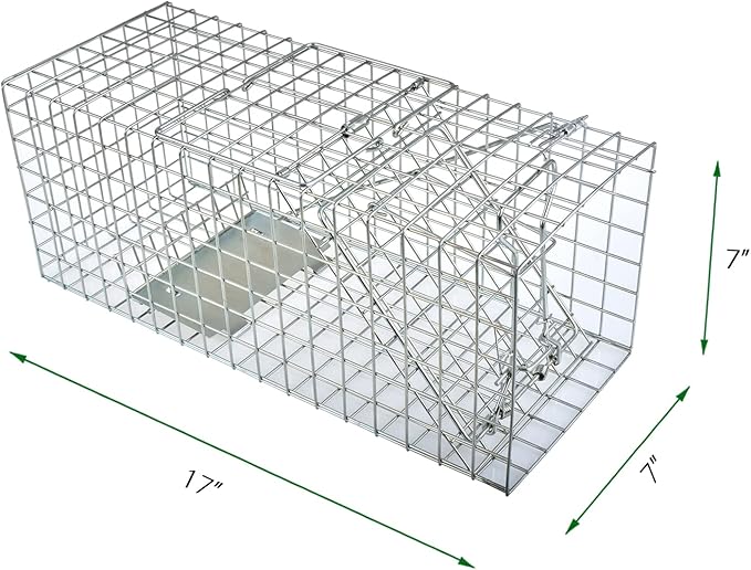 Squirrel Trap Heavy Duty Humane Live Animal Cage Trap (No Assembly Required) - 17" x 7" x 7"