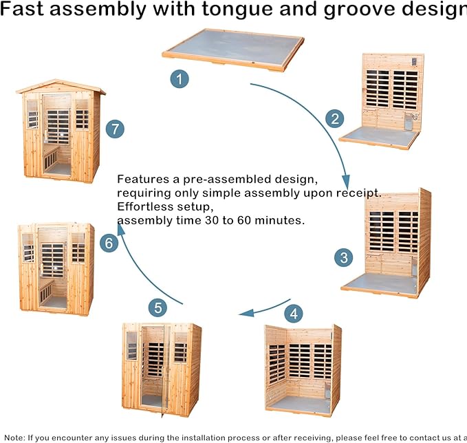 Outdoor Sauna 4 Person Infrared Saunas for Home, 2050watt Canadian Hemlock Wooden Large Sauna Room with Blue-Tooth, 4 Chromo Therapy Lighting, 2 LCD Control