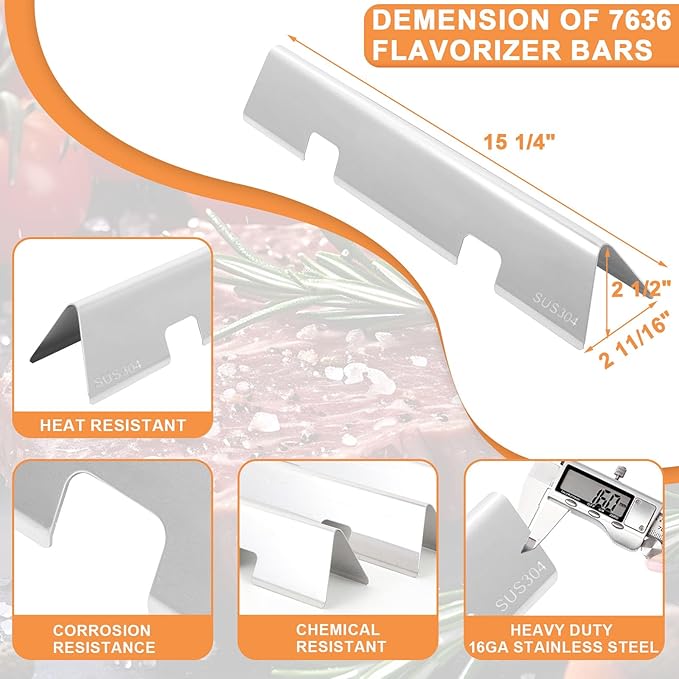 Grill Parts for Weber Spirit 2 Grill Parts GS4 Spirit II 300 SER E310 Replacement Parts for Weber 7636 69797 67046 Flavorizer Bars, 67060 Heat Deflector, 7638 Grates, 67025 69787 67103 Burner Tubes