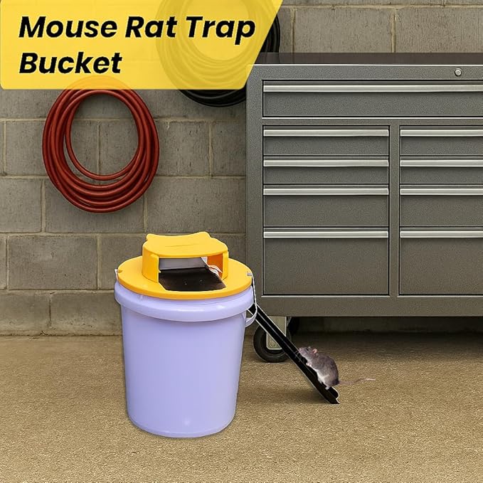 Bucket Lid Mouse Trap [2 Pack] - Reusable Mouse Catching Tool for Indoor/Outdoor, Mouse Trap Bucket Works with 5 Gallon Buckets