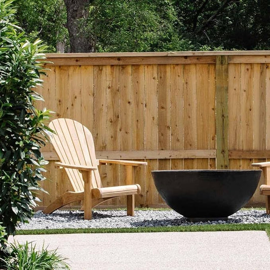 Ash & Ember 36" Hemisphere Fire Pit, Wood Burning Outdoor Fire Bowl, Raw Cast Iron Patina, Half-Sphere Outside Fireplace with Flanged Edge and Stable Base