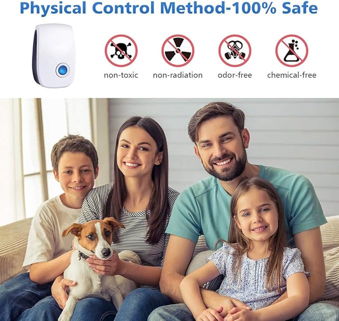 6 Pack Ultrasonic Pest Control Repeller, Mouse Traps Indoor for Home Mosquito Repellent Electronic Pest Repellent Plug in Cockroaches, Mice, Spiders, Ants, Bugs, Pest Defence for House, Kitchen