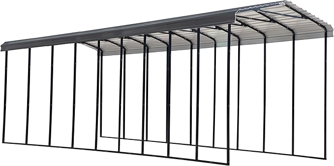 Arrow Carports Galvanized Steel Carport, RV Metal Carport Kit, 14' x 42' x 14', Charcoal