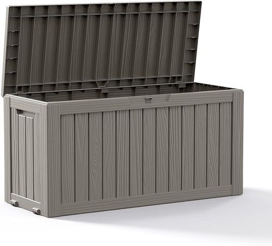 75 GallonOutdoor Storage Box,Resin Deck Boxes Waterproof, IndoorOutdoor Bin for Package Delivery, Patio Cushions, Gardening Tools, Lockable, UV Resistant