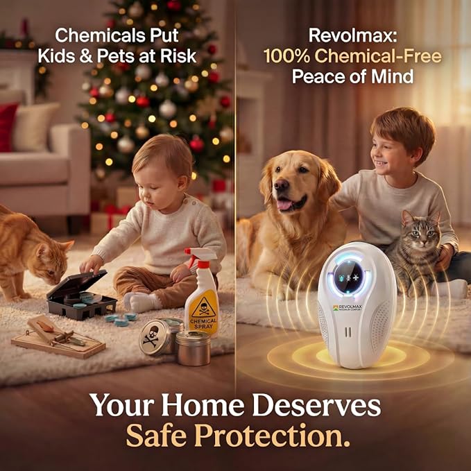 T-27, Ultrasonic Pest Control Repeller - Electronic & Ultrasound, Indoor Plug-in Repellent - Get rid of - Rodents, Mice, Squirrels, Bats, Insects, Bed Bugs, Ants, Fleas, Spiders, Roaches (4 Pack)