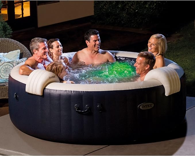 Intex PureSpa Plus 6 Person Portable Inflatable Hot Tub Bubble Jet Spa with 6 Type S1 PureSpa Easy Set Pool Filter Replacement Cartridges