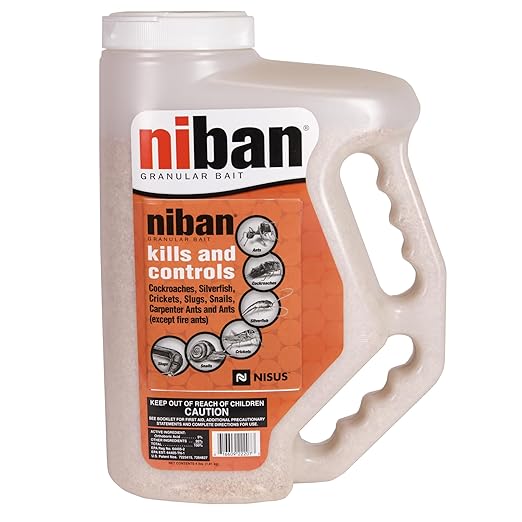 Nisus Niban Granular Bait, Weather-Resistant, Boric Acid Formula, Ants, Roaches, Crickets, Slugs & Snails, Indoor/Outdoor Use, 4 lbs