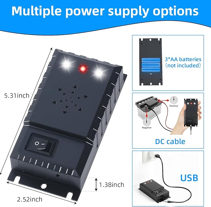 4 Packs Rodent Repellent for Car Engines, Ultrasonic Mouse Rat Repeller with Battery Powered, Keep Mice Out of Under Hood, Mice Deterrent with Strobe Lights for Car Engine Indoor & Outdoor Use (4)
