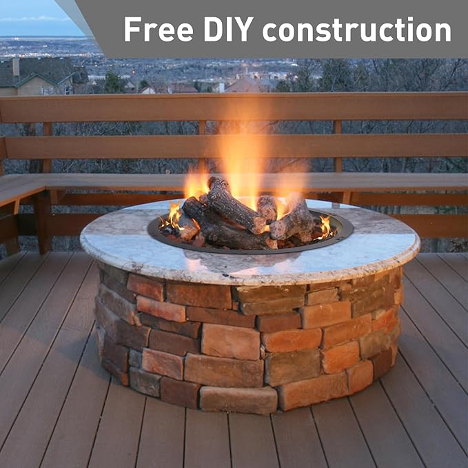 52 inch Fire Pit Ring,Large Round Insert Firepit for Outdoor Fire Liner smokeless fire Pit Metal Campfire Ring 52-Inch Outer/48-Inch Inner Diameter Above or In-Ground, Black