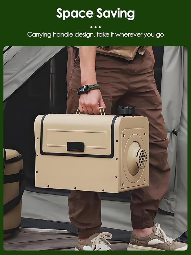 Diesel Heater Self-Powered, 1 Gal All-in-One No Electic Required Portable Off-Grid Diesel Air Heater with LCD Screen for Tents/Truck/Van/RV/Camping/Fishing/Garage