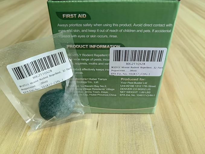 Mouse Rodent Repellent, 32 Pack Peppermint Oil Mice Repellent for Mice, Rats, Squirrels, Spiders and Pests, Indoor/Outdoor Natural Mouse Deterrent, Keeps Rodent Away from Garden & Home(Mint)