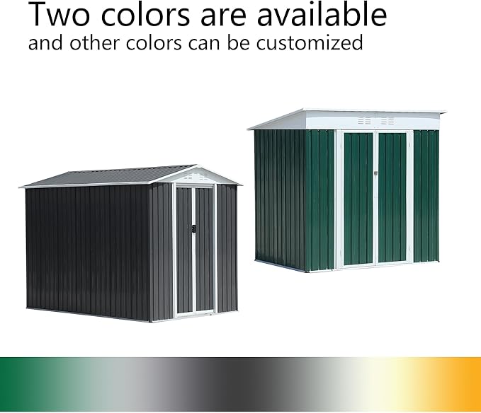 5x3 FT Outdoor Storage Shed,Tool Shed with Sloped Roof and Lockable Door, All Weather Resistant Metal Shed for Backyard Garden Patio Lawn,Grey
