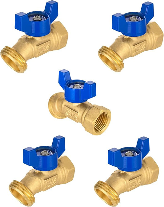 EFIELD (Pack of 5) 1/4-Turn Outdoor Spigot, Sillcock Hose Bibb Valve 1/2" Female NPT Inlet ×3/4" Male GHT Threaded Garden Hose Outlet/Connector (5),(SILLCOCK039-5PCS)