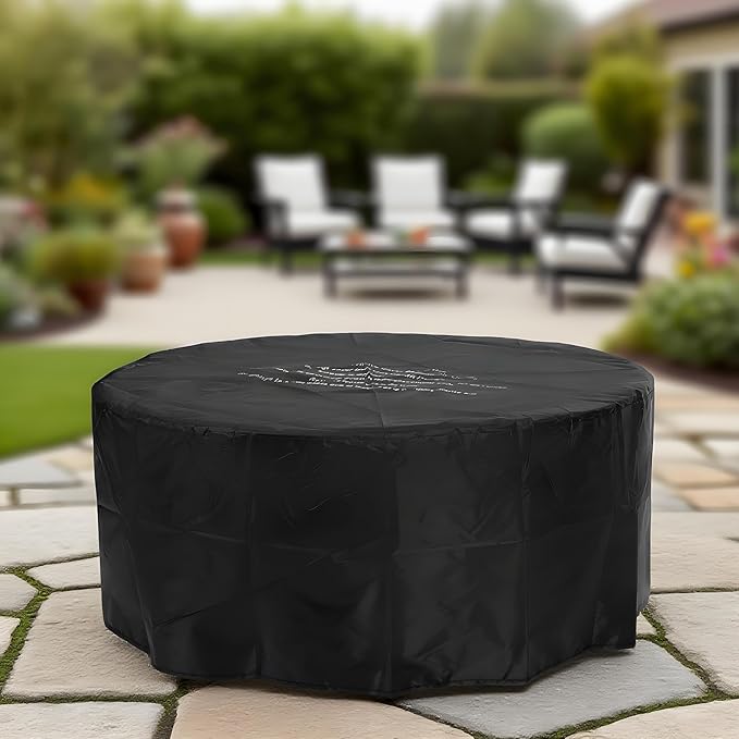 34 inch Round Tabletop Propane Fire Pits,50000BTU Outdoor Firepit Table Suitable for Outdoor, Patio, Balcony,Three Height Adjust