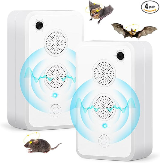 2025 Ultrasonic Bat Repellent - Keep Bats Away from Attic, Metessi Porch & House | Rechargeable Bat Deterrent for Indoor & Outdoor Use | Safe for Humans and Pets