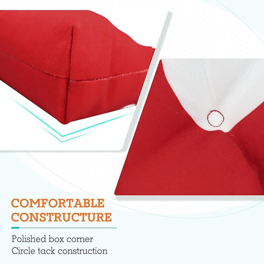 EAGLE PEAK Tufted Outdoor/Indoor High Back Patio Chair Cushions, Set of 2, 46'' x 22'', Red Mushroom