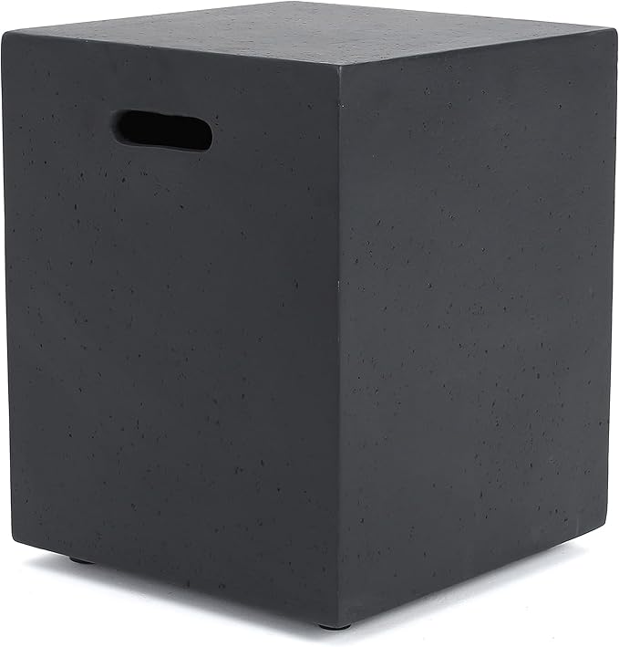 Propane Tank Cover Table for Fire Pits, 20 LB MGO Propane Tank Holder with Side Handles, Outdoor Tank Storage Side Table for Patio, Gas Griddle, Dark Gray